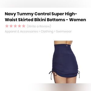 NWT Anne Cole size L High-Waist Bikini Bottoms Swim Skirt Separates